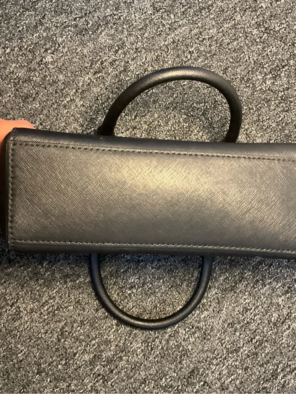 Michael Kors Black Leather Top-Handle Satchel with Gold Hardware